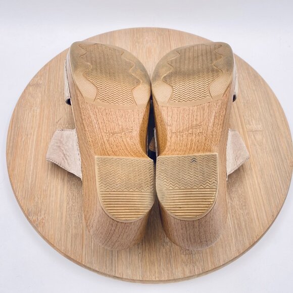 Dansko Sophie Sandals Womsns 8.5 39 Beige Leather Double Strap Boho Garden - Picture 11 of 12